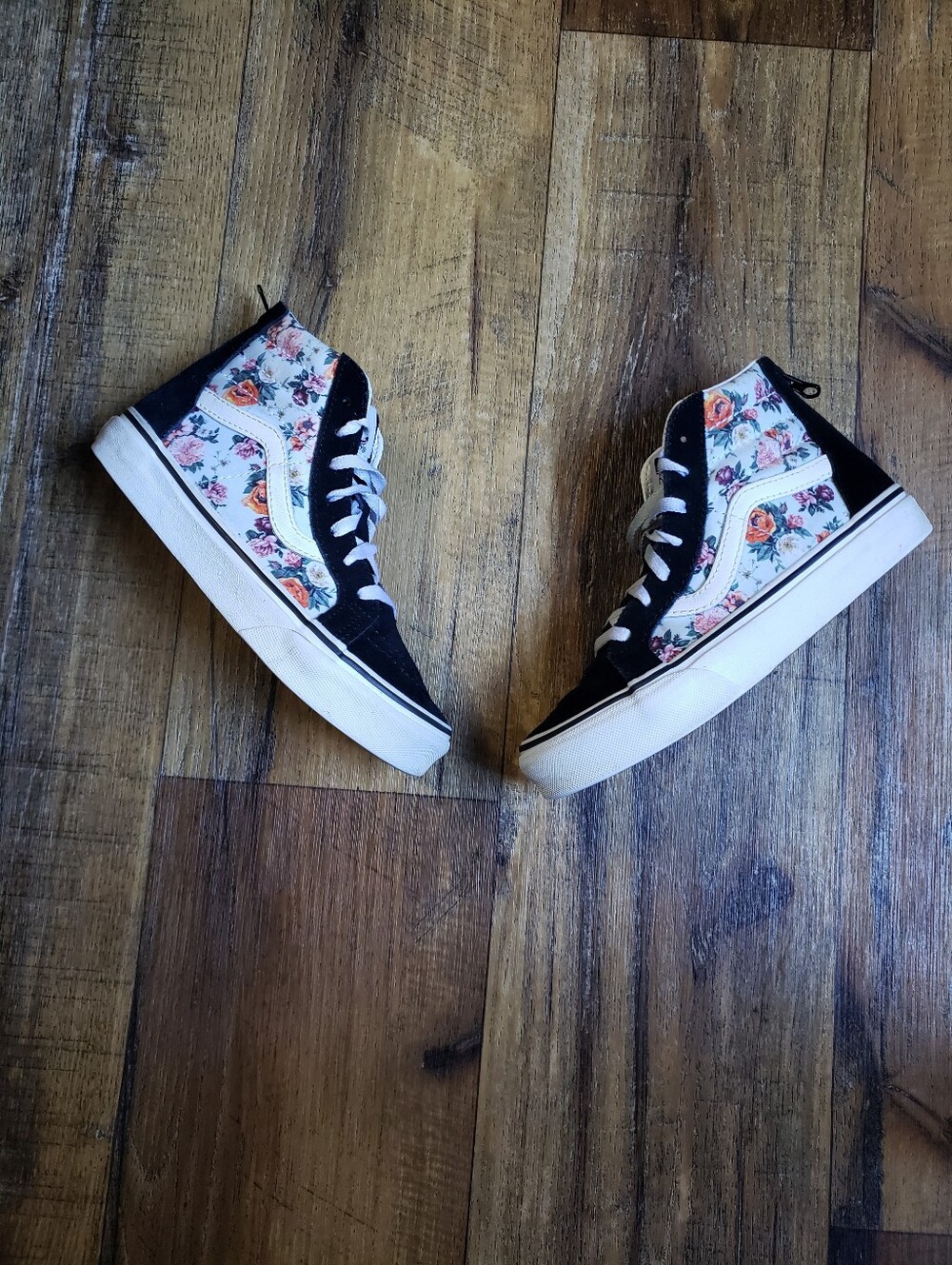 Girls Sz 1.5 Vans Floral Garden SK8 High Tops